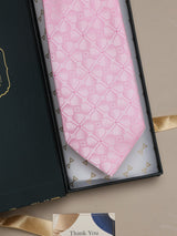 Pink Geometric Broad + Long Necktie
