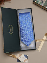 Blue Geometric Broad + Long Necktie