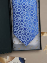 Blue Geometric Broad + Long Necktie