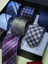 Formal Patterned Woven Skinny Neckties – 9 Piece Gift Set