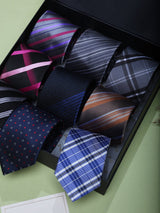 Classic Checks & Stripes Woven Neckties – 9 Piece Gift Set