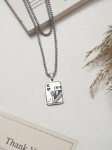 Silver King Playing Card Men's Chain