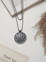 Silver Geometric Medallion Men's Chain