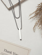 Silver Slim Bar Men's Chain