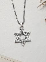 Silver Six Point Star Men's Chain