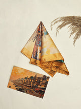 Varanasi Ghats Golden Printed Pocket Square
