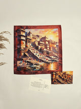 Varanasi Ghats Sunset Printed Pocket Square