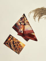 Varanasi Ghats Sunset Printed Pocket Square