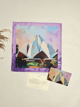 Delhi Lotus Temple Printed Pocket Square