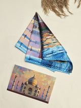 Agra Taj Mahal Impressionist Printed Pocket Square