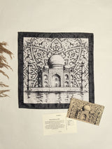 Agra Taj Mahal Monochrome Printed Pocket Square