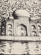Agra Taj Mahal Monochrome Printed Pocket Square