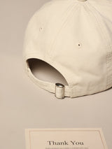 Cream V Embroidered Baseball Cap