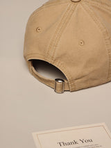 Beige V Embroidered Baseball Cap