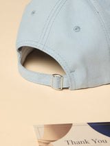 Powder Blue A Embroidered Baseball Cap