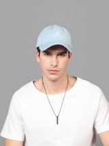 Powder Blue A Embroidered Baseball Cap