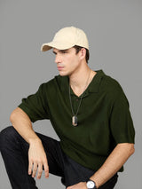 Beige Distressed Baseball Cap