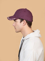 Burgundy V Embroidered Baseball Cap
