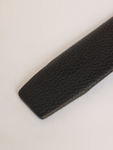Black Pebbled No-Hole Men's Belt