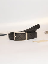 Black Basket Weave No-Hole Men's Belt