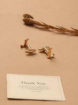 Golden Alphabet L Cufflink