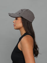 Stone Grey Distressed Baseball Cap
