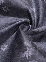 Grey Floral Bow Tie & Pocket Square Set