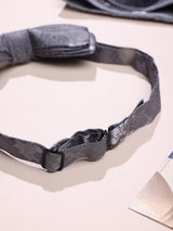 Grey Floral Bow Tie & Pocket Square Set