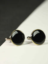 Black Solid Cufflink - TOSSIDO
