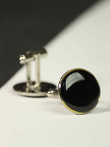 Black Solid Cufflink - TOSSIDO