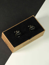 Black Solid Cufflink - TOSSIDO