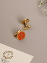 Orange Quatrefoil Cufflinks - TOSSIDO