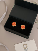 Orange Lattice Cufflinks - TOSSIDO