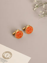 Orange Lattice Cufflinks - TOSSIDO