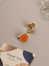 Orange Lattice Cufflinks - TOSSIDO