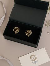 Black Criss-Cross Cufflinks - TOSSIDO