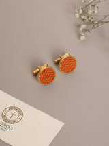 Orange Chevron Cufflinks - TOSSIDO