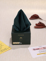 Deep Bottle Green Satin Pocket Square