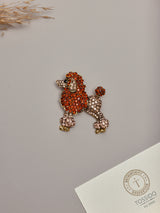 Orange Poodle Brooch