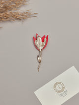 Red Tulip Brooch