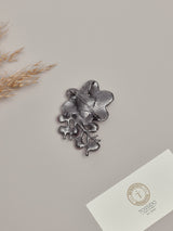 Grey & Purple Flower Brooch