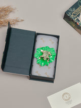 Green Crystal Frog Brooch
