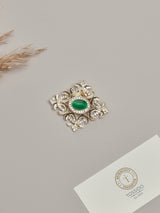 Gold & Green Crest Brooch