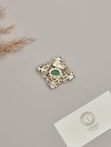 Gold & Green Crest Brooch