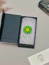 Green Daisy Brooch