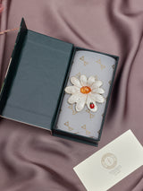 White Ladybird Daisy Brooch