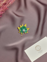 Green Maple Leaf Brooch