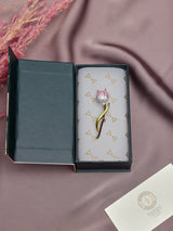 Pink & Silver Tulip Brooch