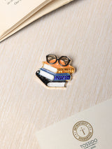 Orange & Blue Book Stack Brooch - TOSSIDO