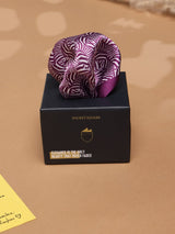 Purple Printed Silk Pocket Square